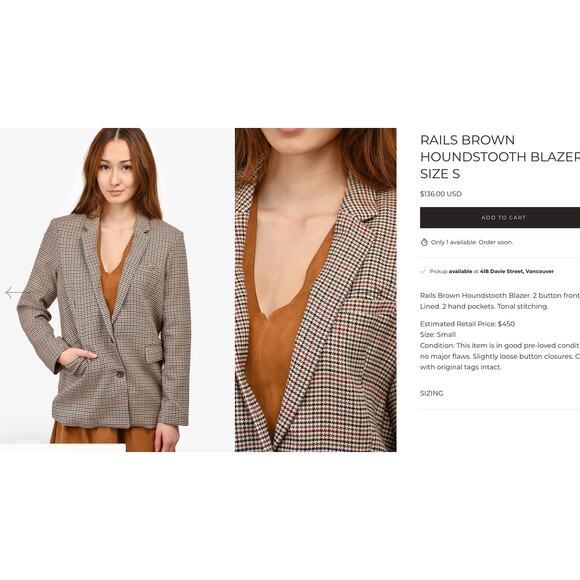 Nine West Plus OX Houndstooth Heritage Blazer - Picture 7 of 9